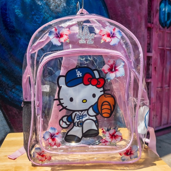 KAWAII LA BASEBALL Clear / Pink Backpack 15” - Picture 1 of 8